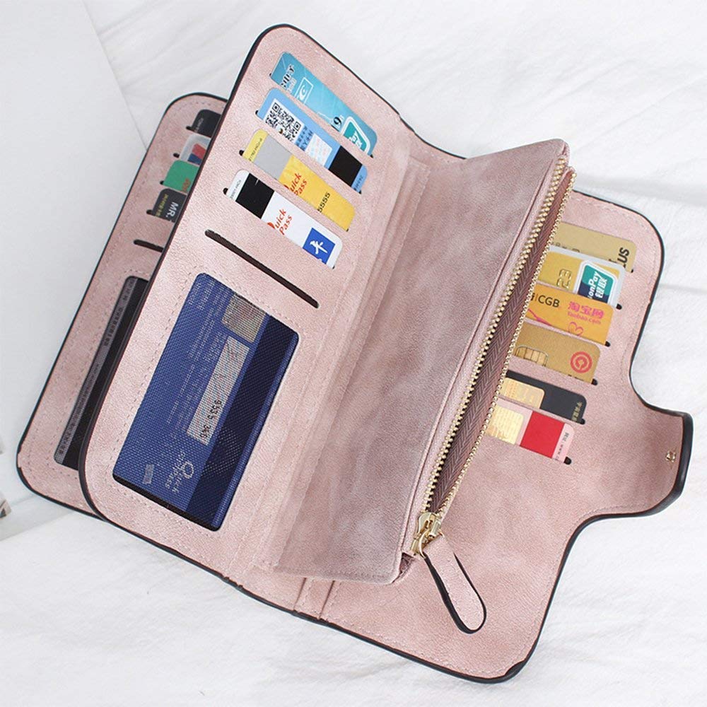 Womanix Women's Tri-fold Fashion Card Coin Holder Ladies Long Purse Clutch Wallet