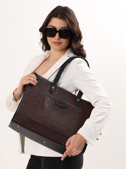 Womanix Laptop Tote Bag PU Laptop Bag 14 inch Work Shoulder Bags Casual Briefcase Handbag for Travel, Office, College (0089)