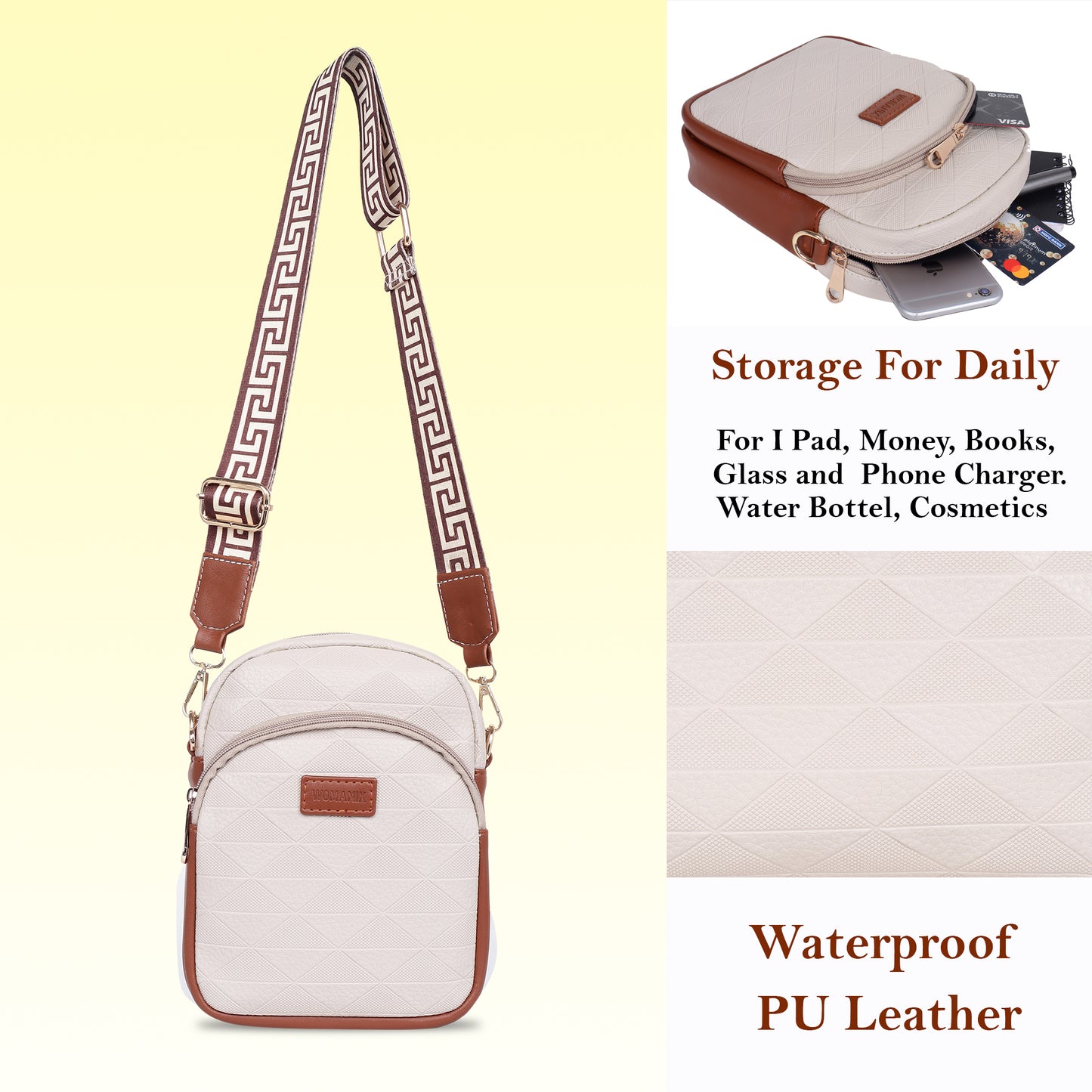 Womanix Small Crossbody Cell Phone Bag for Women, Mini Over Shoulder Handbag Purse Women’s Mobile Sling Bag with Holder Wallet. (0106)