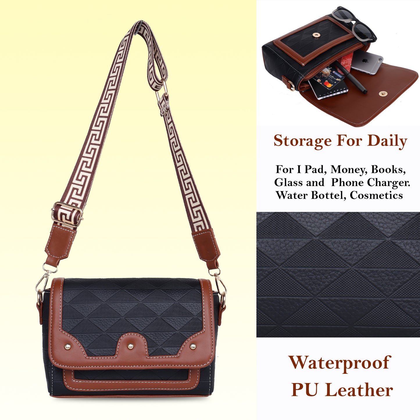 Womanix Crossbody Sling Bag Lightweight & Spacious with Adjustable Strap Stylish & Ideal for Travel & Work Premium Ladies Purse Mobile Phone Wallet Shoulder Bag (107)