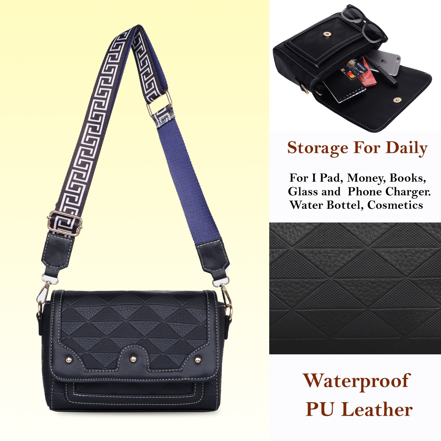 Womanix Crossbody Sling Bag Lightweight & Spacious with Adjustable Strap Stylish & Ideal for Travel & Work Premium Ladies Purse Mobile Phone Wallet Shoulder Bag (107)
