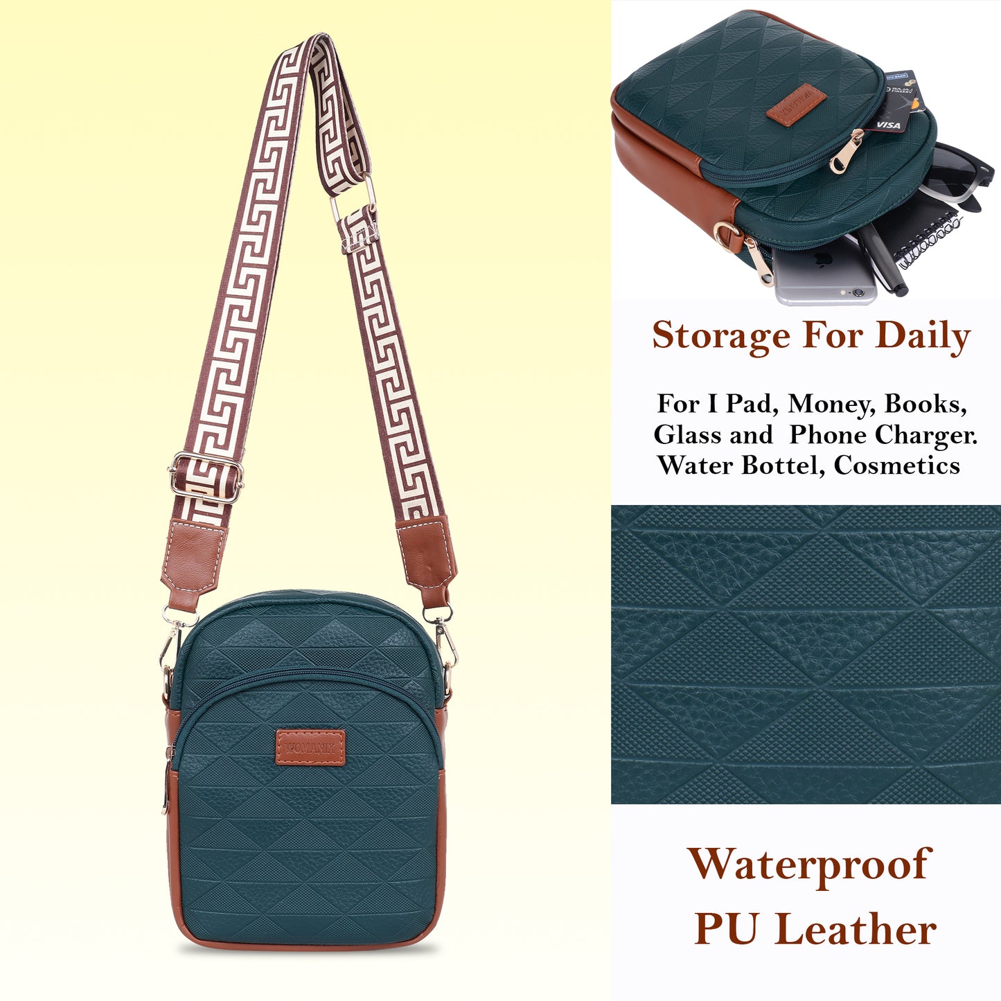 Womanix Small Crossbody Cell Phone Bag for Women, Mini Over Shoulder Handbag Purse Women’s Mobile Sling Bag with Holder Wallet. (0106)