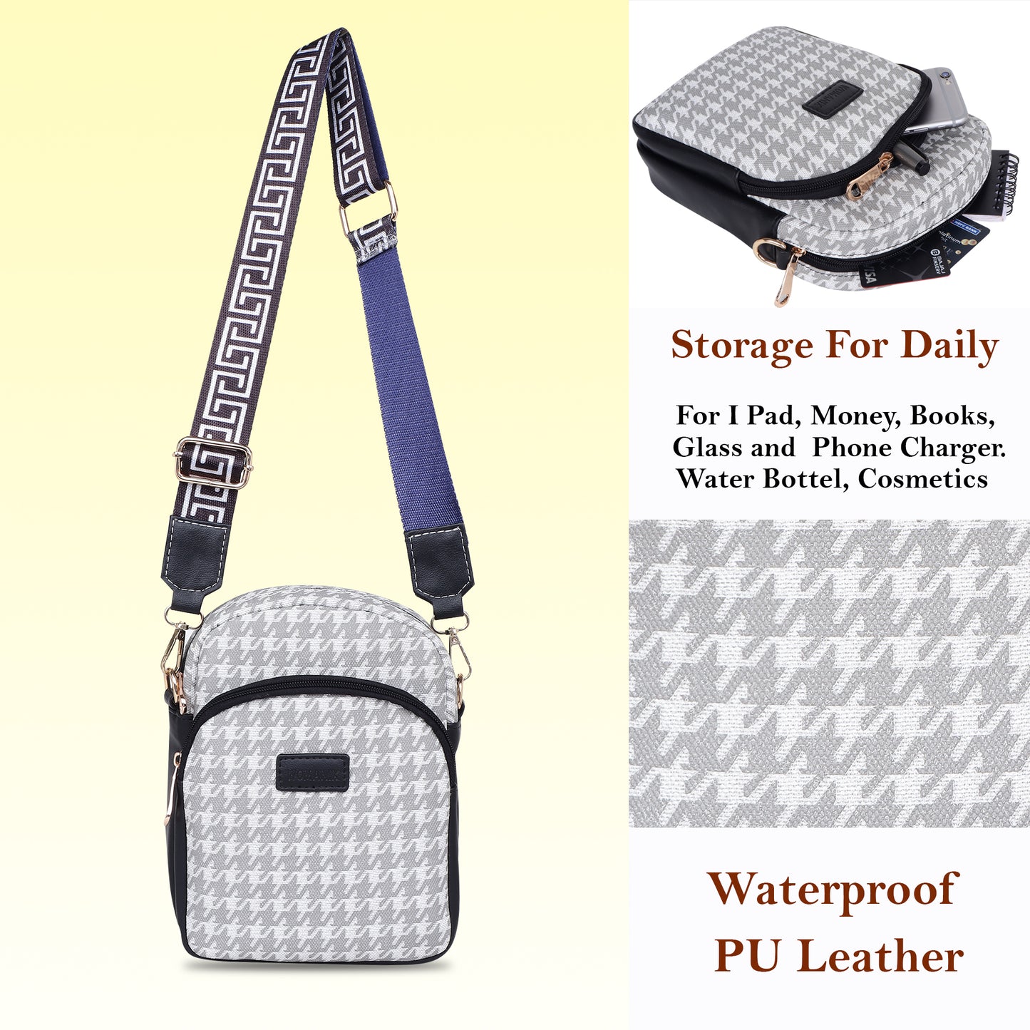 Womanix Small Crossbody Cell Phone Bag for Women, Mini Over Shoulder Handbag Purse Women’s Mobile Sling Bag with Holder Wallet. (0106)