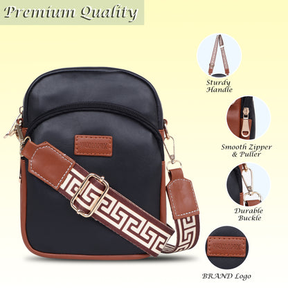 Womanix Crossbody PU Sling Bag for daily use, shoulder sling Bag with Ajustable Strap, Small Trendy Sling Crossbody Bag, party sling, casual, travel, outing (0105)