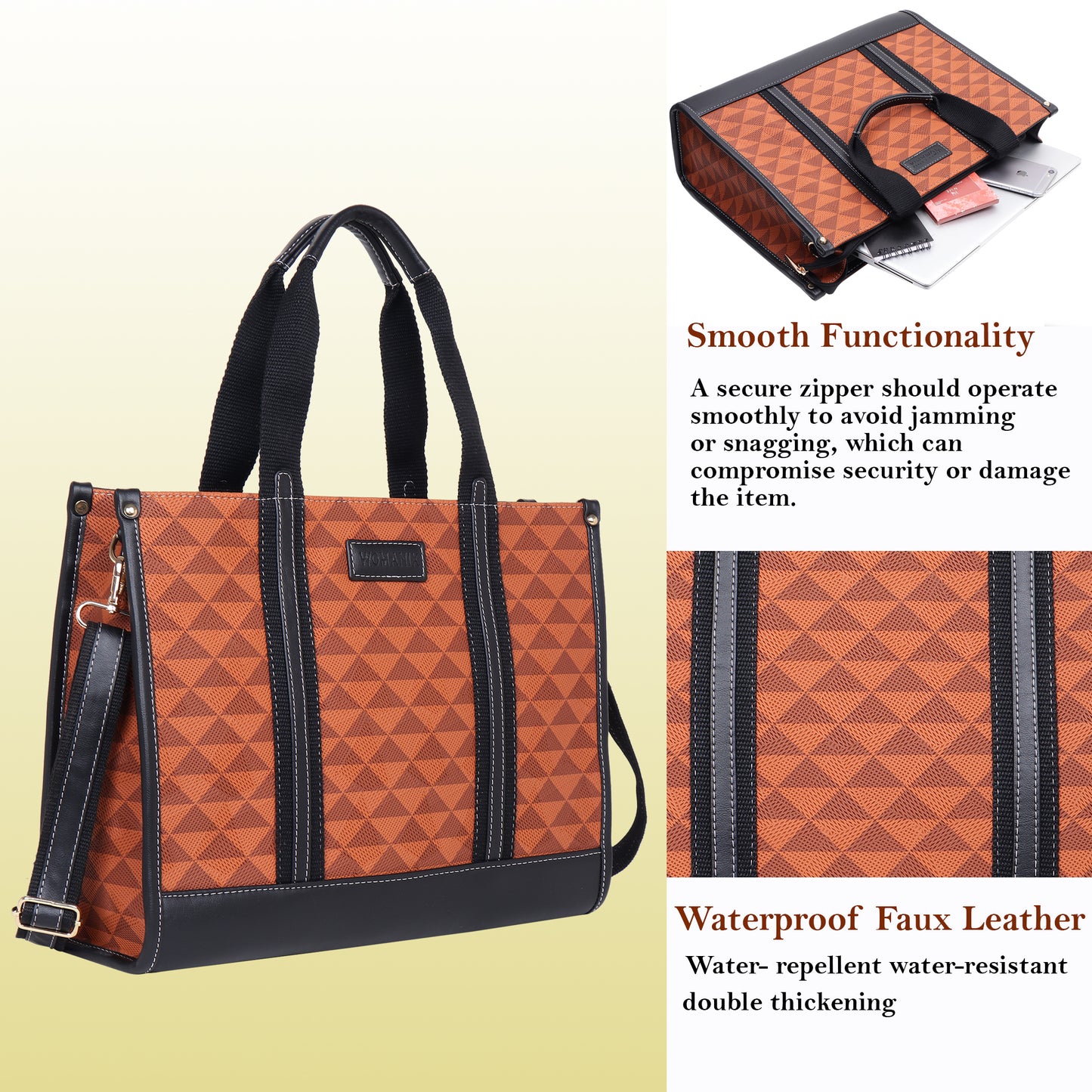 Womanix PU Laptop Tote Bags for Women, Work Bag,15 inch tote for Women, Large Capacity Handbag for Office, School, Travel, Teacher Purse, Marketing,daily use (0099)