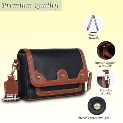 Womanix Faux-Leather Women's Sling Bag Casual Handbags Ladies Purse, Girls Cross Body Shoulder Bag (0108)