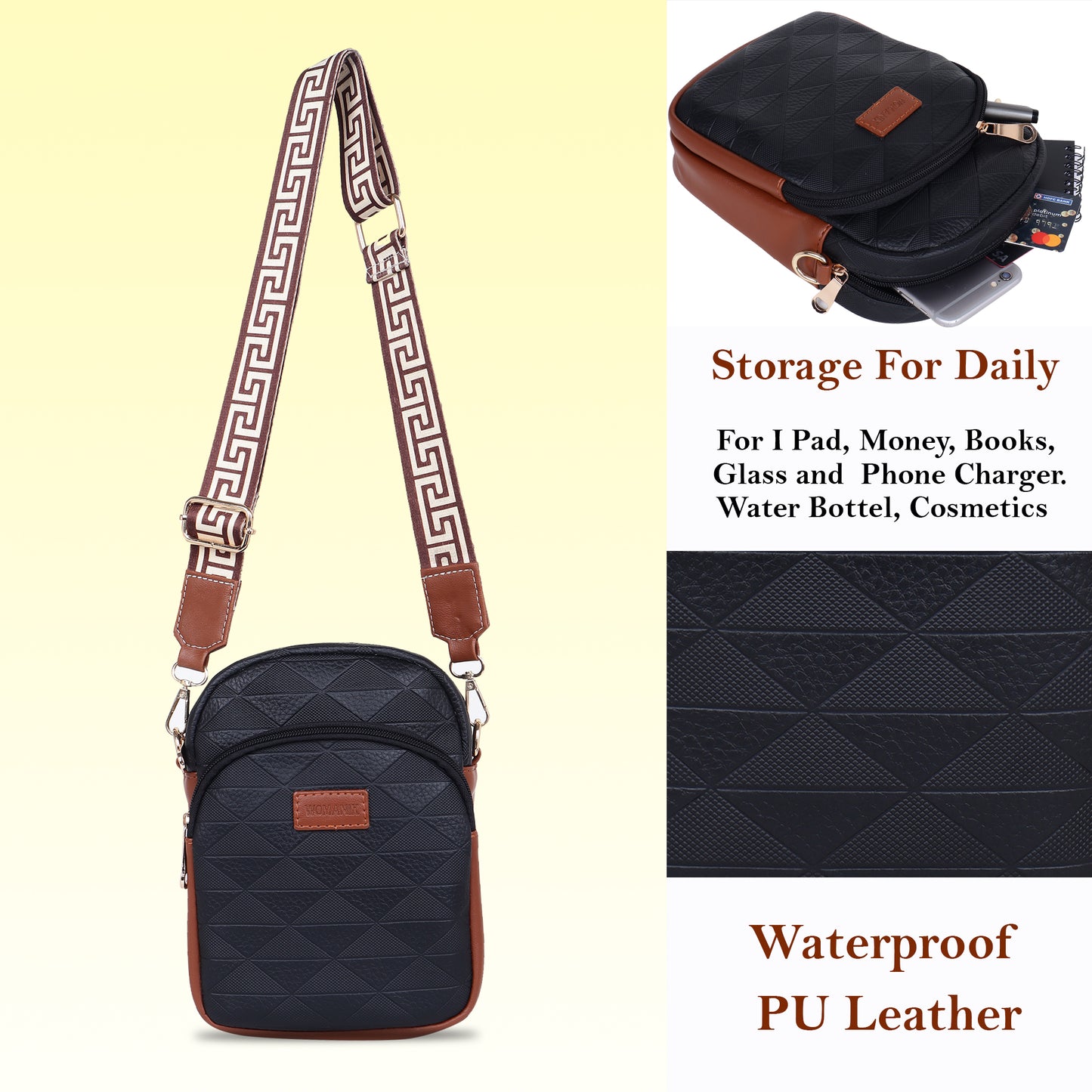 Womanix Small Crossbody Cell Phone Bag for Women, Mini Over Shoulder Handbag Purse Women’s Mobile Sling Bag with Holder Wallet. (0106)