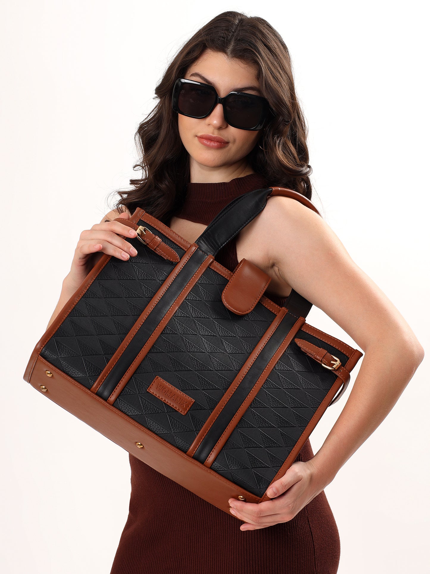 Womanix PU Laptop Tote Bags for Women, Work Bag, 15 inch tote for Women(90)