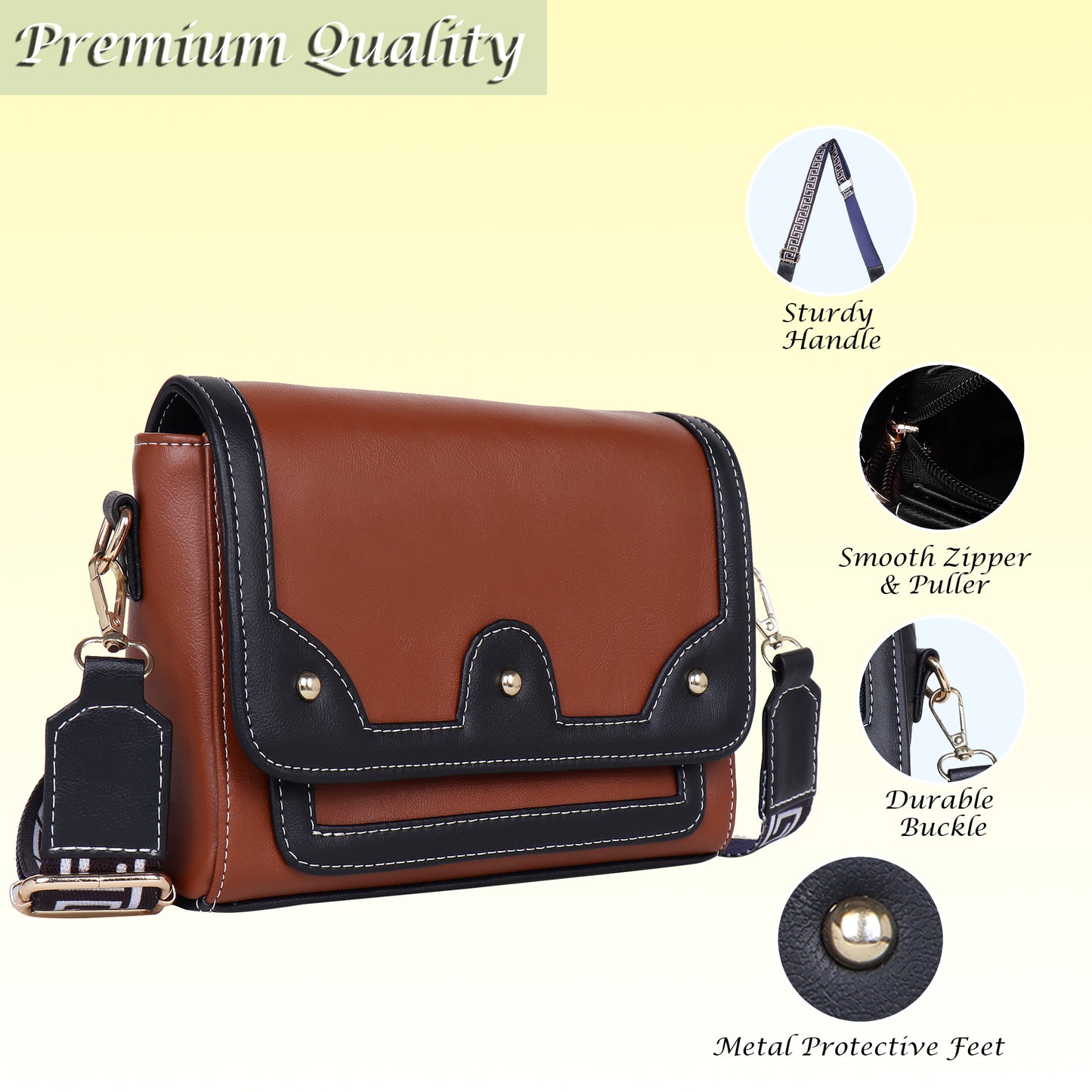 Womanix Faux-Leather Women's Sling Bag Casual Handbags Ladies Purse, Girls Cross Body Shoulder Bag (0108)