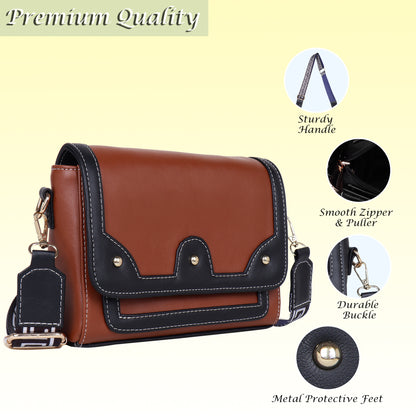 Womanix Faux-Leather Women's Sling Bag Casual Handbags Ladies Purse, Girls Cross Body Shoulder Bag (0108)