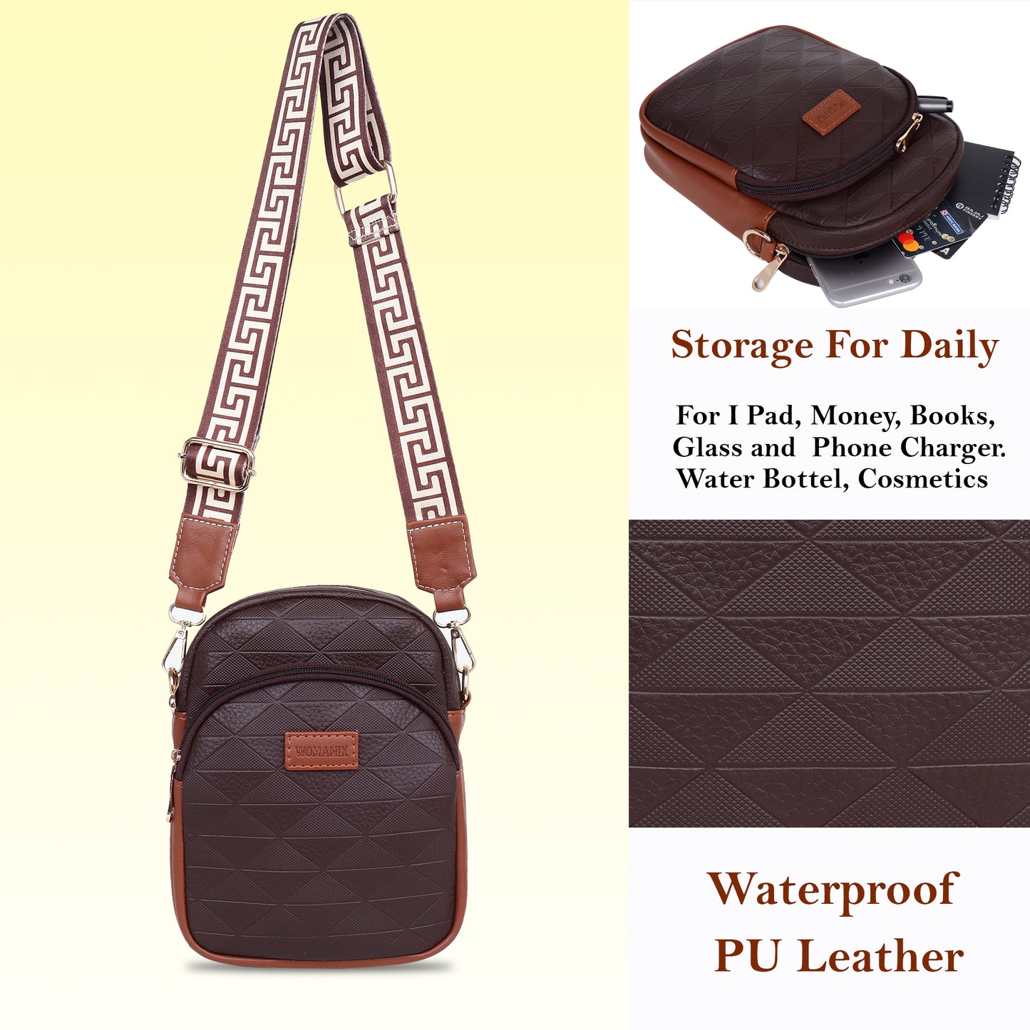 Womanix Small Crossbody Cell Phone Bag for Women, Mini Over Shoulder Handbag Purse Women’s Mobile Sling Bag with Holder Wallet. (0106)
