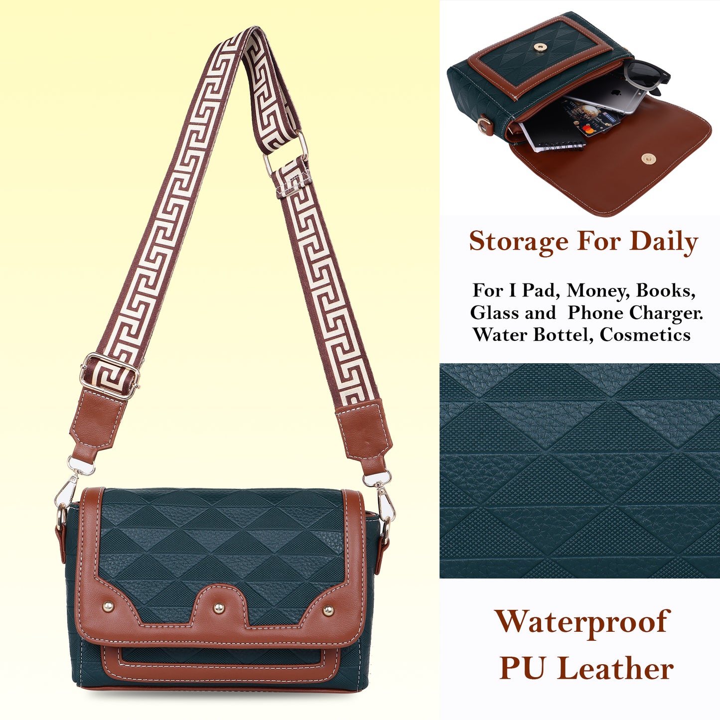 Womanix Crossbody Sling Bag Lightweight & Spacious with Adjustable Strap Stylish & Ideal for Travel & Work Premium Ladies Purse Mobile Phone Wallet Shoulder Bag (107)