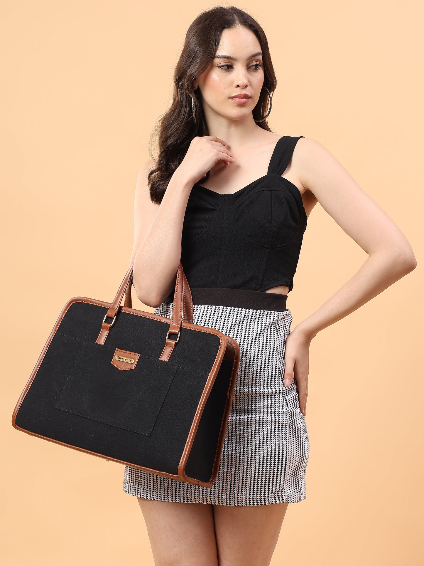 Women Faux Leather Laptop Tote Bag, Briefcase Business Bag 14" Laptop Bag (0087)