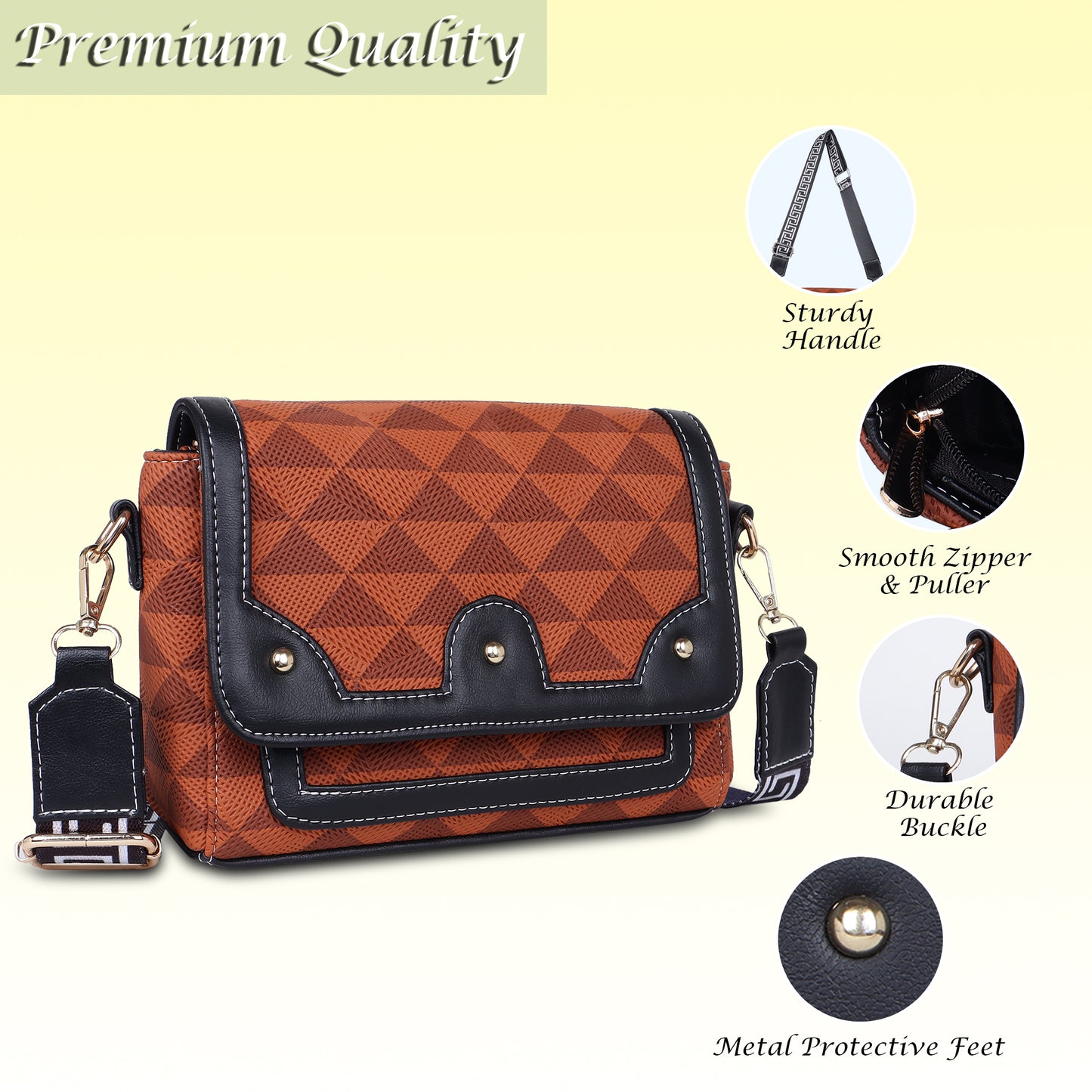 Womanix Crossbody Sling Bag Lightweight & Spacious with Adjustable Strap Stylish & Ideal for Travel & Work Premium Ladies Purse Mobile Phone Wallet Shoulder Bag (107)