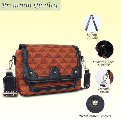 Womanix Crossbody Sling Bag Lightweight & Spacious with Adjustable Strap Stylish & Ideal for Travel & Work Premium Ladies Purse Mobile Phone Wallet Shoulder Bag (107)