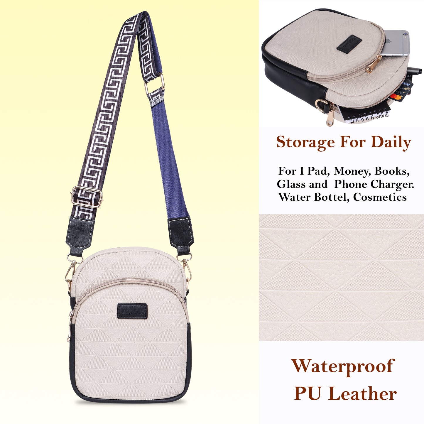 Womanix Small Crossbody Cell Phone Bag for Women, Mini Over Shoulder Handbag Purse Women’s Mobile Sling Bag with Holder Wallet. (0106)