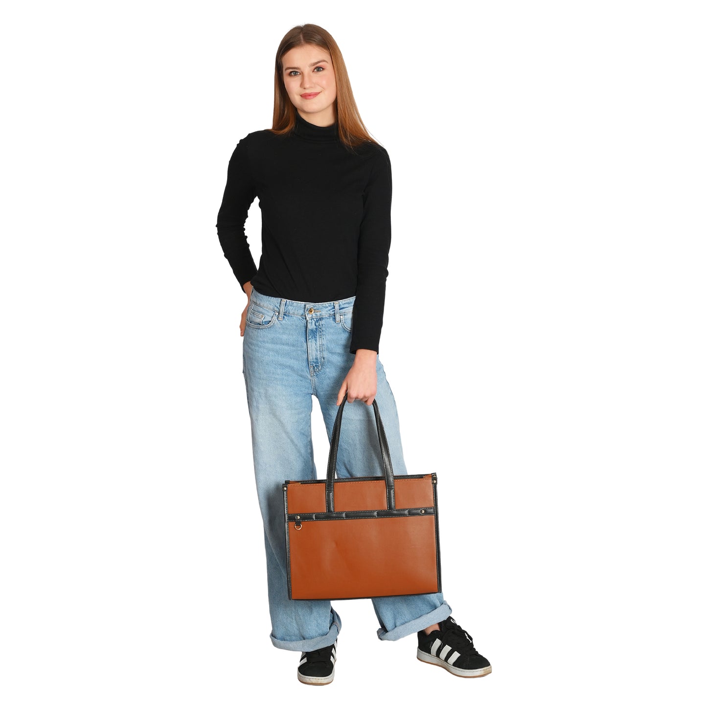 Women PU Laptop Tote bag 15 Inch College Bag Office Bag Briefcase Handbag (0078)