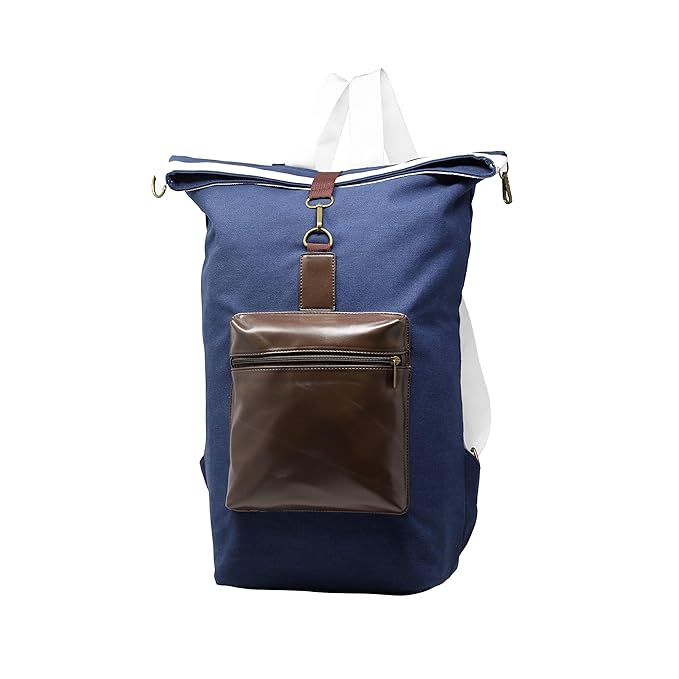 Womanix Unisex Canvas & PU Leather Backpack