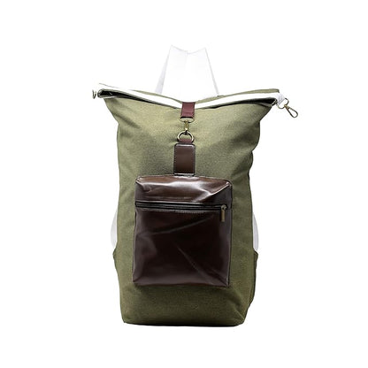 Womanix Unisex Canvas & PU Leather Backpack
