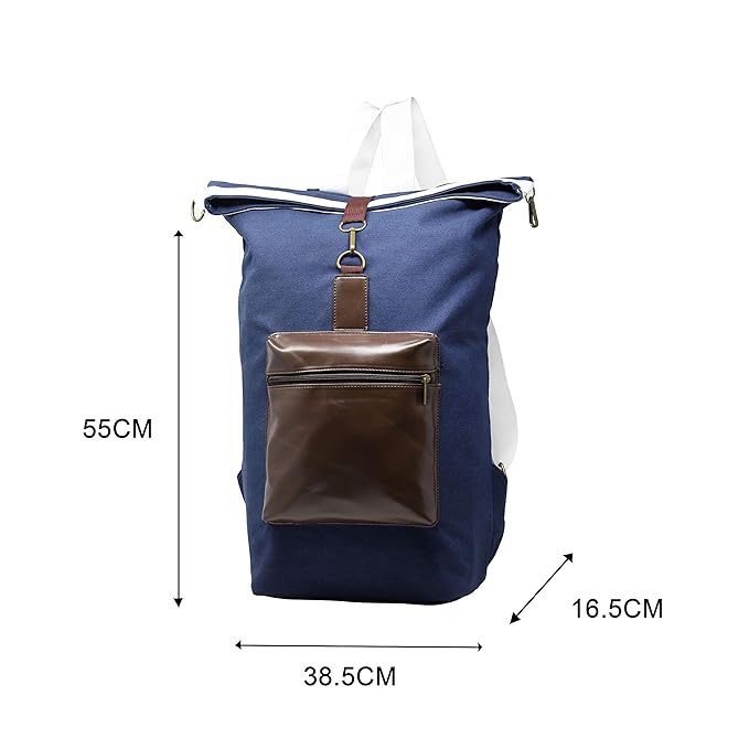Womanix Unisex Canvas & PU Leather Backpack