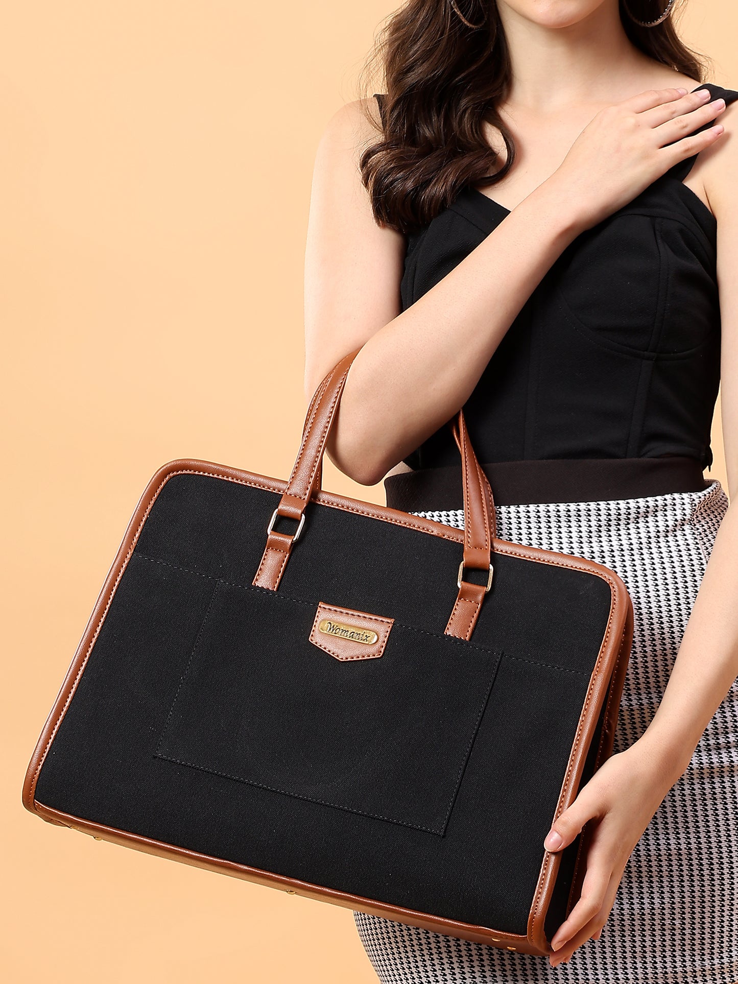 Women Faux Leather Laptop Tote Bag, Briefcase Business Bag 14" Laptop Bag (0087)