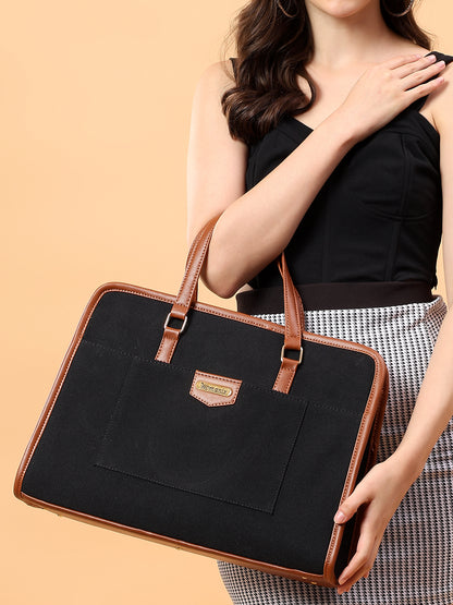 Women Faux Leather Laptop Tote Bag, Briefcase Business Bag 14" Laptop Bag (0087)