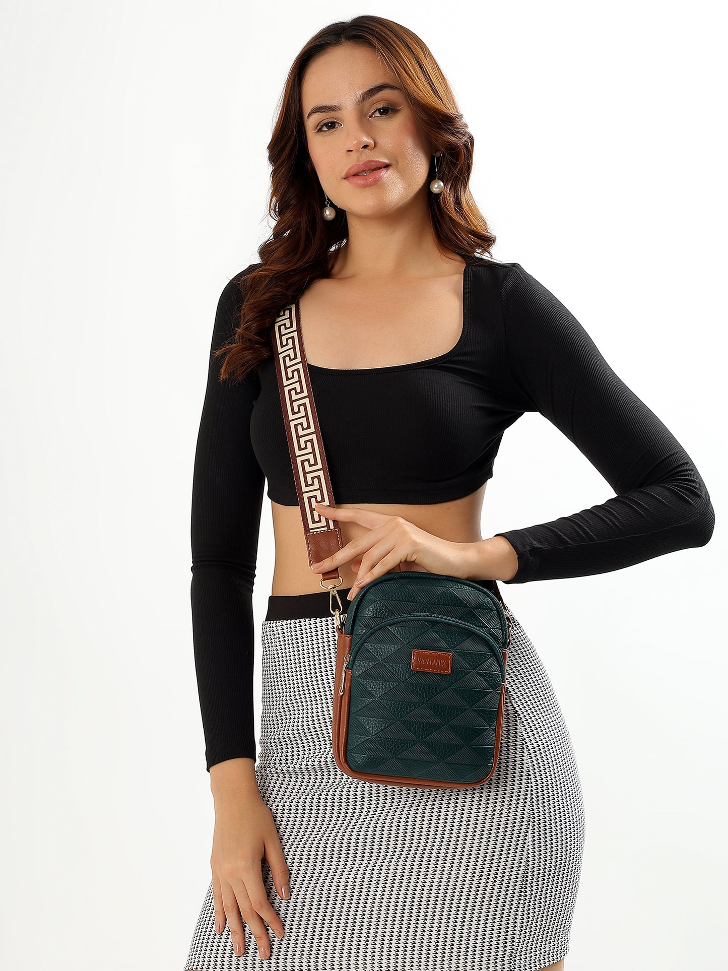 Womanix Small Crossbody Cell Phone Bag for Women, Mini Over Shoulder Handbag Purse Women’s Mobile Sling Bag with Holder Wallet. (0106)