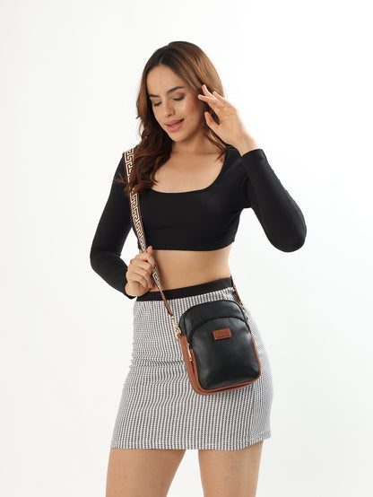 Womanix Crossbody PU Sling Bag for daily use, shoulder sling Bag with Ajustable Strap, Small Trendy Sling Crossbody Bag, party sling, casual, travel, outing (0105)