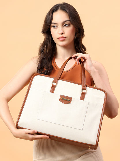 Women Faux Leather Laptop Tote Bag, Briefcase Business Bag 14" Laptop Bag (0087)
