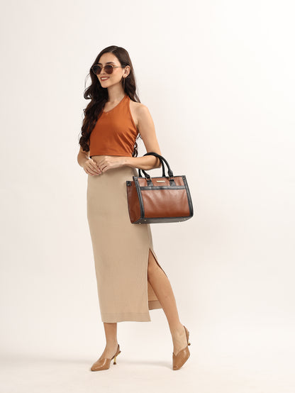 Womanix Solid Tote Bag for Women, Shoulder Bags for Women for Office Use, Work Ladies Handbags Purse (098)