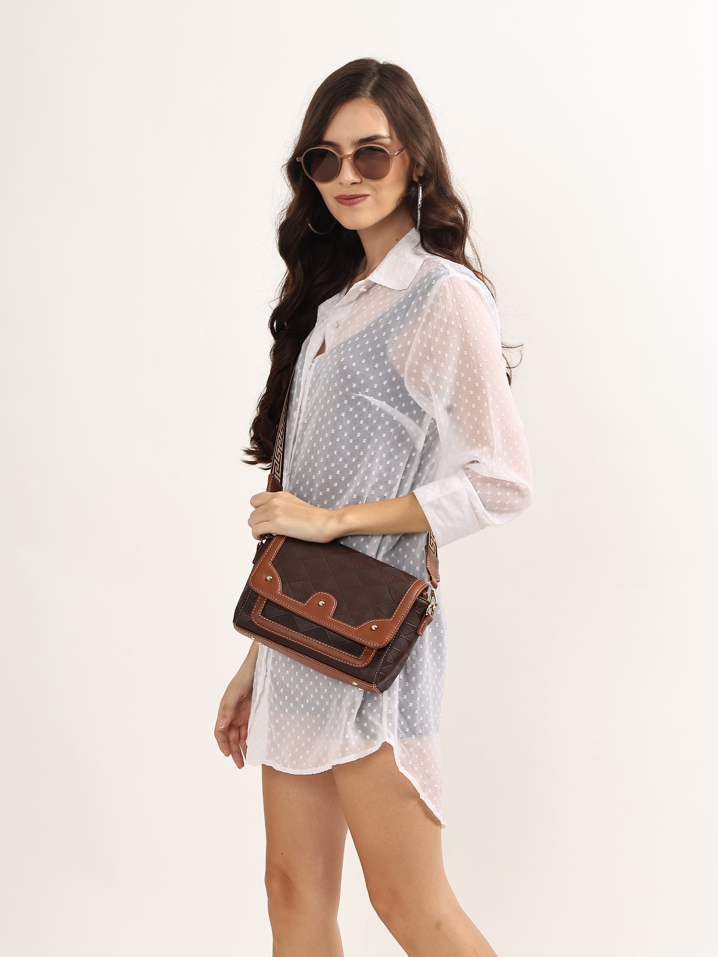 Womanix Crossbody Sling Bag Lightweight & Spacious with Adjustable Strap Stylish & Ideal for Travel & Work Premium Ladies Purse Mobile Phone Wallet Shoulder Bag (107)