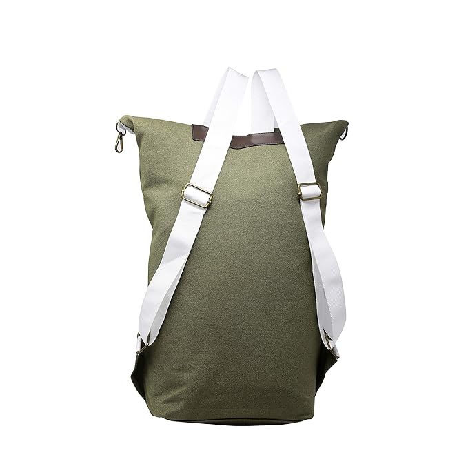 Womanix Unisex Canvas & PU Leather Backpack