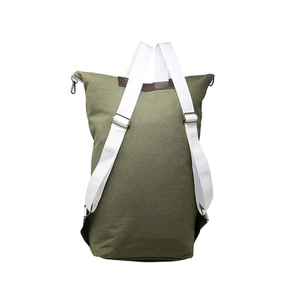 Womanix Unisex Canvas & PU Leather Backpack