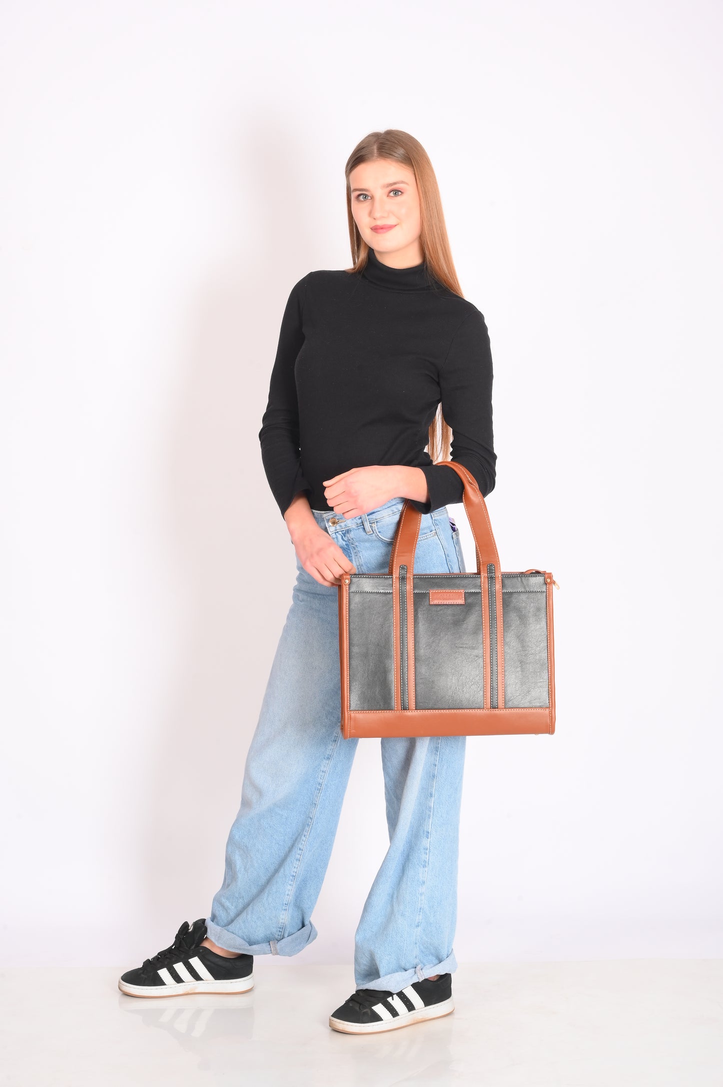 Women PU Laptop Tote bag 14 Inch College Bag Office Bag Briefcase Handbag