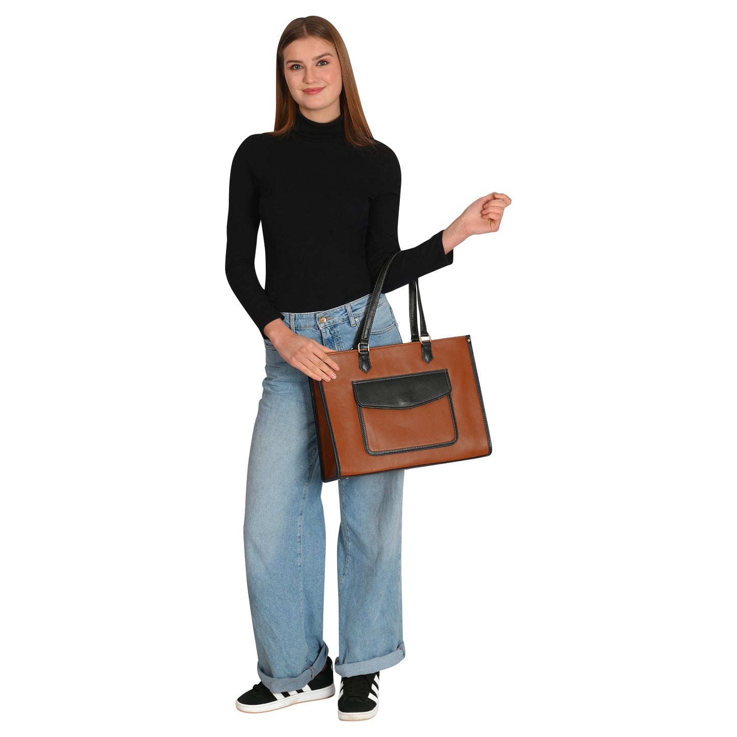 Women PU Laptop Tote bag 15 Inch College Bag Office Bag Briefcase Handbag (0076)