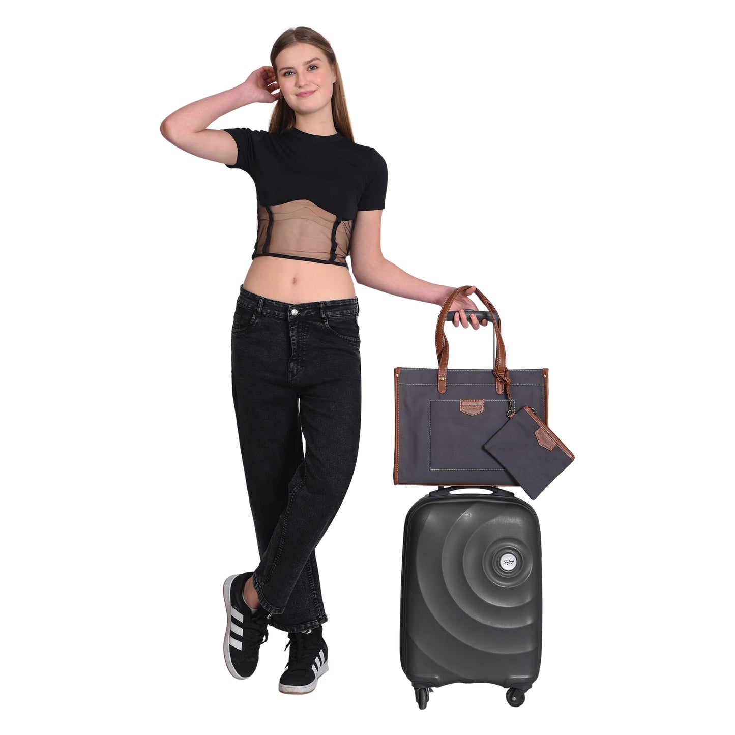 Canvas Laptop Tote Bag 14 inch Casual Briefcase Handbag
