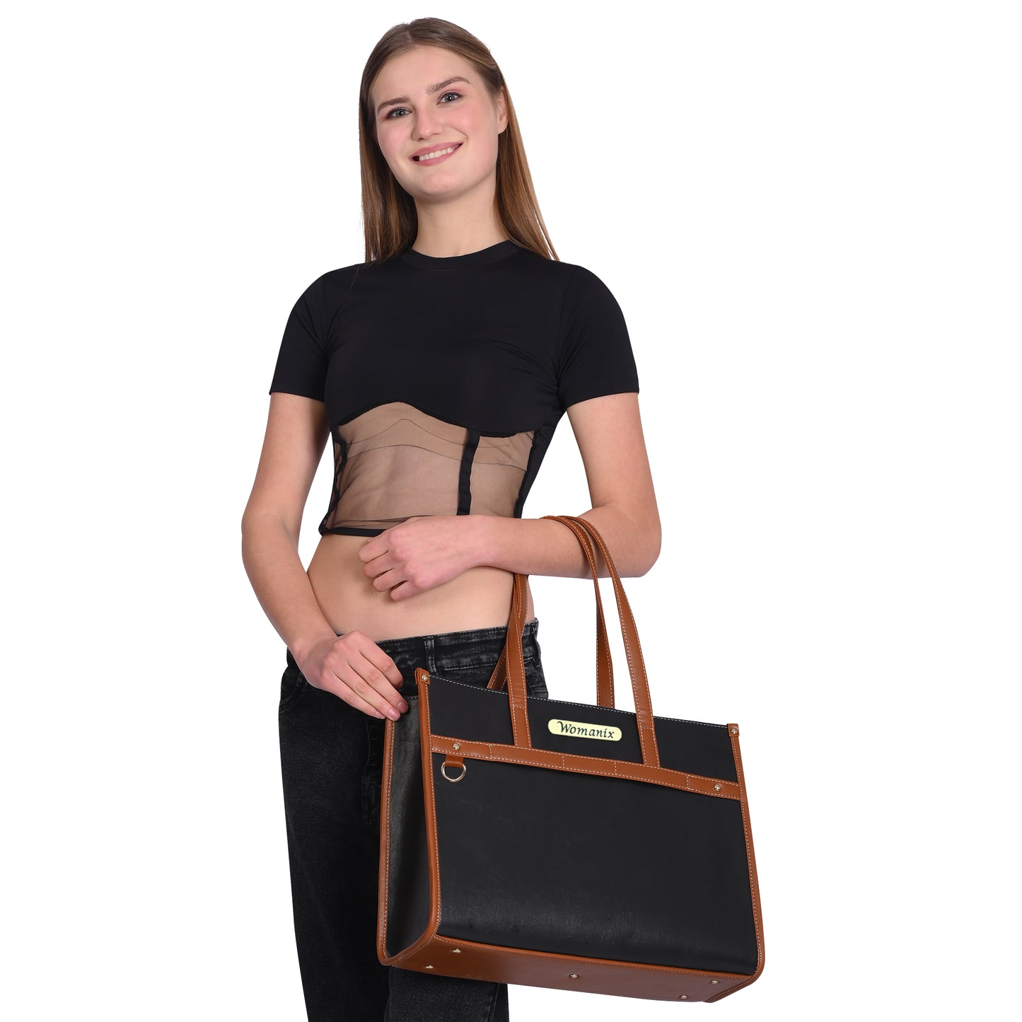 Women PU Laptop Tote bag 15 Inch College Bag Office Bag Briefcase Handbag (0078)