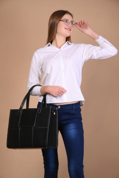 Women Canvas Laptop Tote Bag 14 inch Casual Briefcase Handbag