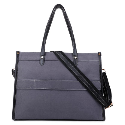 Canvas Laptop Tote Bag 14 inch Casual Briefcase Handbag