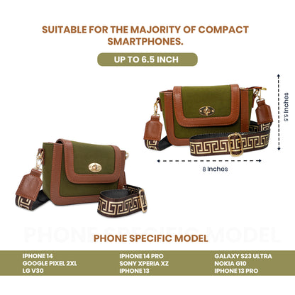 Canvas Shoulder Sling Bag with Adjustable Strap, Small Trendy Sling Crossbody Bag