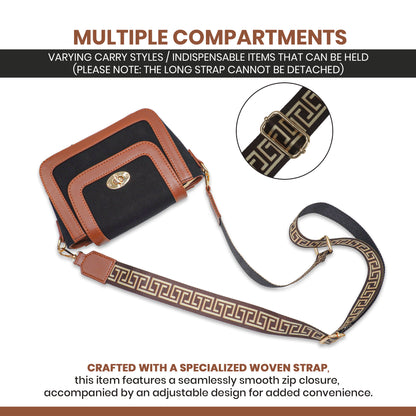 Canvas Shoulder Sling Bag with Adjustable Strap, Small Trendy Sling Crossbody Bag