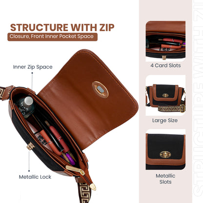 Canvas Shoulder Sling Bag with Adjustable Strap, Small Trendy Sling Crossbody Bag