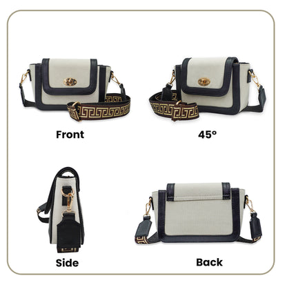 Canvas Shoulder Sling Bag with Adjustable Strap, Small Trendy Sling Crossbody Bag
