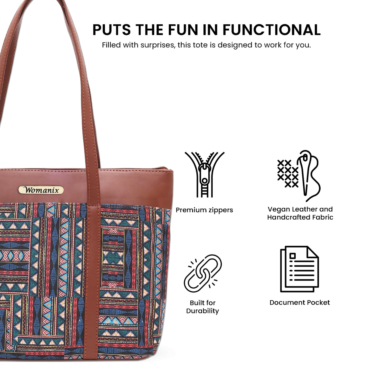 Womanix Shoulder Bag for Daily Use,with Decorative Arch Pattern Design
