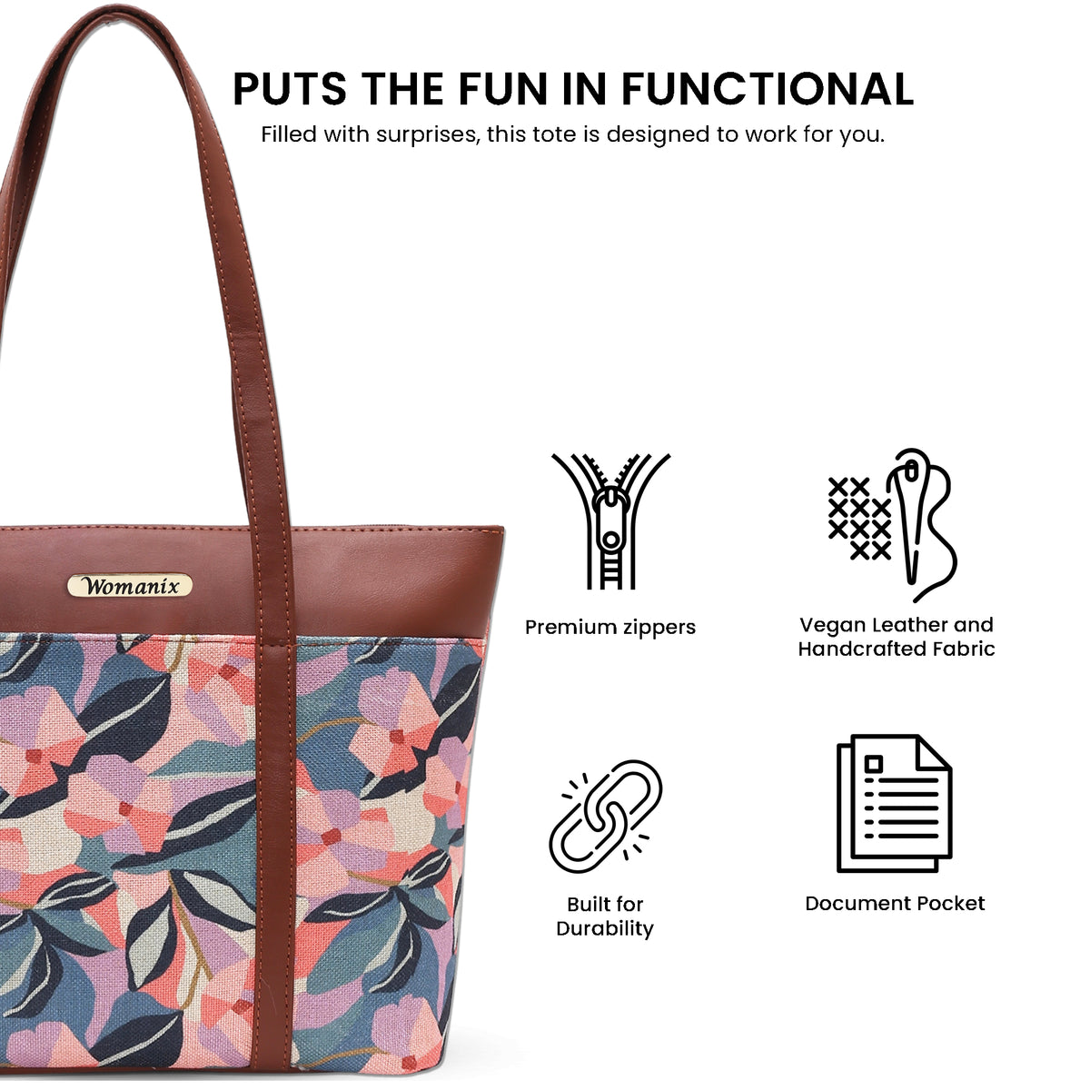 Womanix Shoulder Bag for Daily Use,with Decorative Arch Pattern Design