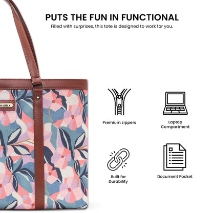 Womanix Multicolor Abstract Printed Handmade Women's Office Bag with double handles, Crossbody Top Handle Bags with Zipper (Grey Black)