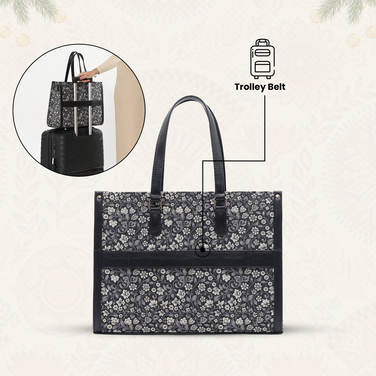 Womanix Pure Luxury Madona Tote bags for women office use | Tote bags for women office use | Office bag for woman | Stylish College bags for girls. (Black Brown)