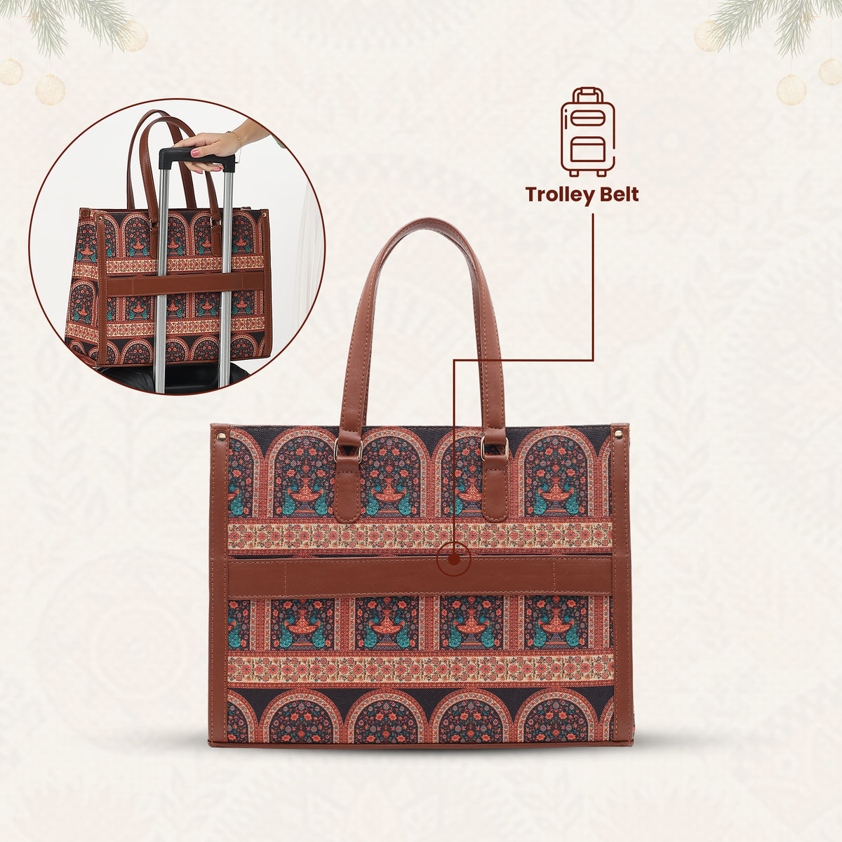 Womanix Pure Luxury Madona Tote bags for women office use | Tote bags for women office use | Office bag for woman | Stylish College bags for girls. (Black Brown)