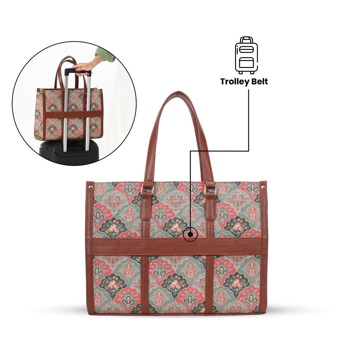 Womanix Pure Luxury Madona Tote bags for women office use | Tote bags for women office use | Office bag for woman | Stylish College bags for girls. (Black Brown)