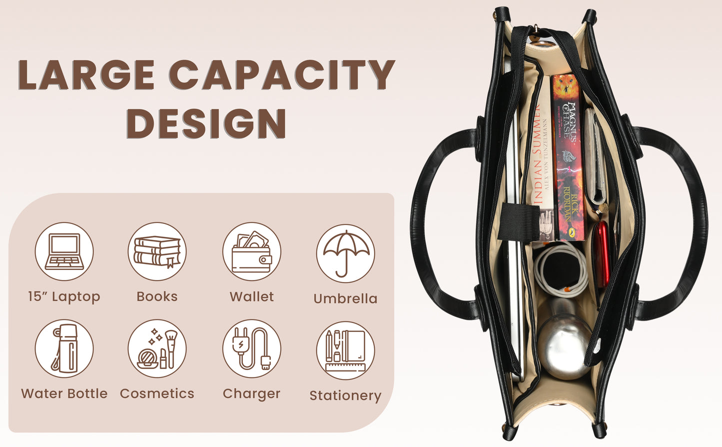Women Canvas Laptop Tote Bags College Bag 14 inch Briefcase, Handbag for Office.